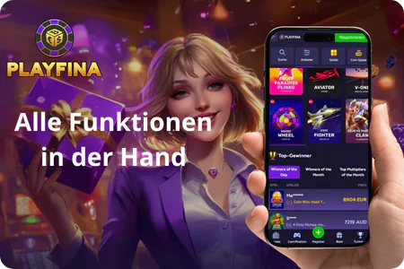 Funktionen der mobilen Version von Playfina Casino auf dem Smartphone