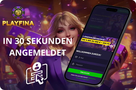Anmeldeformular für den Login im Playfine Casino